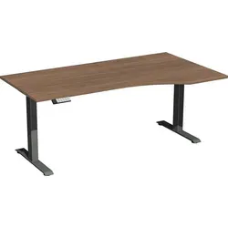 Geramöbel Tisch Elevate Basic 180x100cm - Hochwertiger Schreibtisch mit 2-fach Teleskop-Hubmechanik, ideal für flexibles Arbeiten. Elektronische Höhenverstellung und USB-C Ladebuchse sorgen für Komfort und Effizienz.