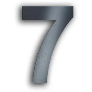 Metzler Hausnummer Arial, anthrazit aus Edelstahl, 20 cm Höhe, zum Stecken, Zahl 7