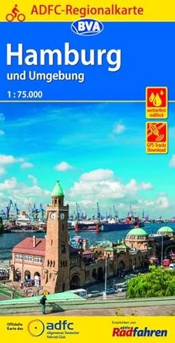 ADFC-Regionalkarte Hamburg und Umgebung 1:75.000: Wetterfest. Reißfest. Mit GPS-Tracks zum Download (ADFC-Regionalkarte 1:75000)