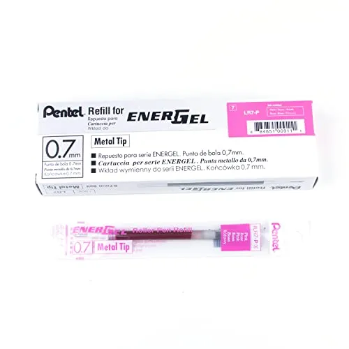 Pentel EnerGel LR7 Nachfüllmine für 0.7 mm Gelschreiber, pink (12 Stück)