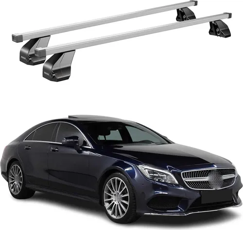 OMAC Dachträger Menabo Stahl Gepäckträger für Mercedes CLS C218 (2010-2017) - Dachgepäckträger aus hochwertigem Stahl, wasserbeständig und multifunktional für Fahrräder, Ski und mehr. Ideal für Ihre Reisen mit einfachem, abnehmbaren Design.