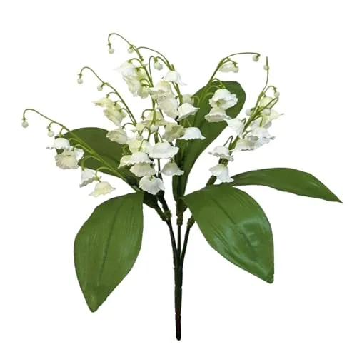 Floratexx Künstlicher Maiglöckchenbusch ca. 20cm. Creme-Weiß. Kunstblume Maiglöckchen Frühlingsdekoration Osterdeko Osterblume