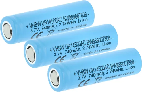 vhbw 3x Akku kompatibel mit Braun 3776, 3769, 3795, 3794, 50-B1200s, 50-B1000s, 3770, 3796, 3758, 3753 elektrische Zahnbürste (740 mAh, 3,7 V, Li-Ion)