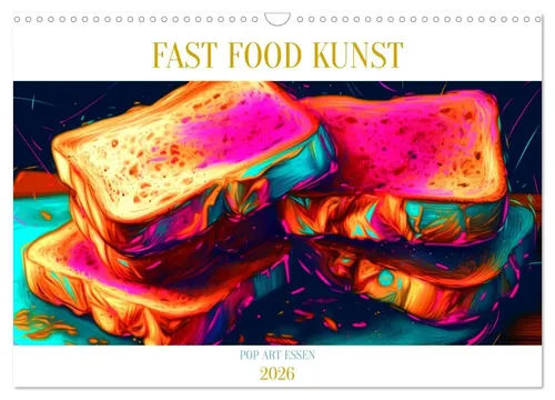 Tim Alberts | FAST FOOD KUNST Wandkalender 2026 - Kalender im DIN A3 Format mit 14 kunstvollen Motiven rund um schnelles Essen - perfekt für Food-Liebhaber und kreative Küchen.