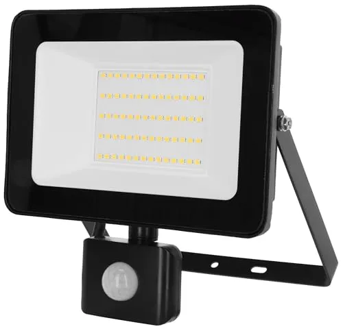 Kerbl Strahler LED-Außenstrahler 50 W mit Bewegungsmelder - Baustrahler mit energieeffizienten SMD-LED-Chips, ideal für Außenbereiche; 90% weniger Stromverbrauch und hohe Lichtleistung von 6000 lm.