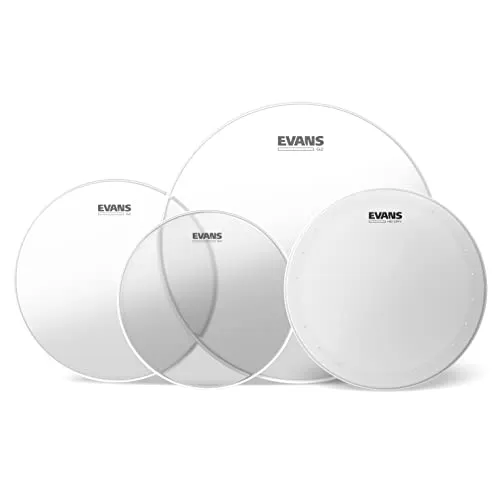 Evans Drum Heads - G2 Clear Fusion Pack (10, 12, 14 Zoll) mit 14 Zoll HD Dry Snare Batter