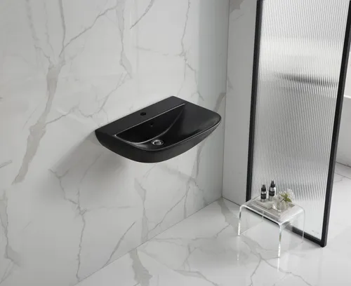 Sanicomfort Waschbecken Rivo 60 cm schwarz matt in schwarz von sanicomfort