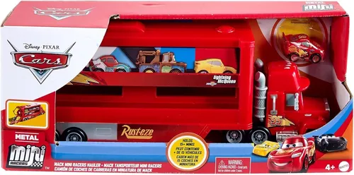 Mattel Disney Pixar Cars - Mini Racer Transporter Sortiment mit Mini Fahrzeug, 2-in-1 Spielzeug für kreative Spielideen und ideal für Cars-Fans ab 4 Jahren