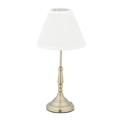 Vintage Tischlampe mit Stoffschirm - Stilvolle Tischlampe aus Eisen und Polyester, ideal für jeden Raum. Mit ihrem eleganten Design bringt sie Gemütlichkeit in Ihr Zuhause.