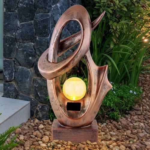 Gartendeko Solarlampe mit Feuereffekt in bronze von Globo