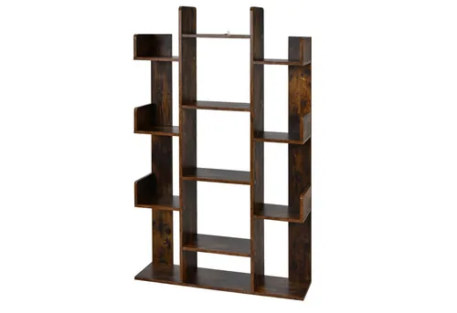 COSTWAY Bücherregal, mit 13 Ablagen, in Baumform, 86 x 23,5 x 140,5cm