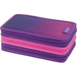 Herlitz Federmäppchen TriCase Dip Dye, 31-teilig - Schüleretui mit 31 Teilen, ideal für Mädchen. Robustes Design in pink/lila mit tollem Farbverlauf und 3 Fächern für optimale Organisation.
