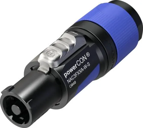 Neutrik NAC3FXXA-W-S Netz-Steckverbinder powerCON Buchse, gerade Gesamtpolzahl: 2 + PE 16A Blau 1St.