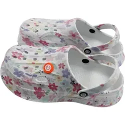 Damen Clogs Blumen » günstige Damenschuhe » Badeschlappen mit Blumenmuster » Sommer Garten Schuhe & Garten Schuhe » Badelatschen mit Riemen un...