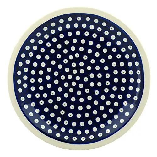 Original Bunzlauer flacher Teller/Pizzateller/Essteller Ø27.2 cm, H=3.0cm Dekor 42 aus Edelstahl, Handgefertigt und Dekor 42, Multipurpose Plate, Teller