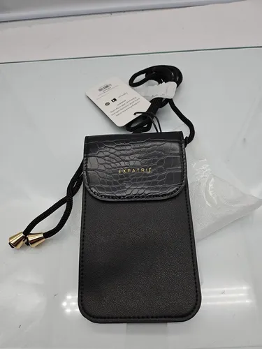 Expatrié Umhängetasche 'Amelie' in Schwarz, Handyfach, Kartenfächer, 19x11x2cm,