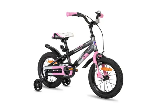 JOYSTAR Kinderfahrrad 14 Zoll mit Stützrädern – Cooles Graffiti Design in Rosa für 2-4-Jährige - Ideal für kleine Abenteurer! Das JOYSTAR Kinderfahrrad vereint Sicherheit und Spaß mit rutschfesten Griffen, einem ergonomischen Sattel und stabilen Stützrädern.