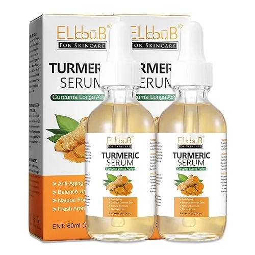 P-Beauty Kurkuma Serum Gesicht | Gesichtsserum für Hyperpigmentierung | Pigmentflecken Entferner | Gesichtspflege, Hautpflege | feuchtigkeitsspendend, gegen dunkle Flecken, Altersflecken 2x60ml