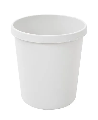 PROREGAL Klassischer runder Kunststoff Papierkorb | 18 Liter, HxBxT 32x31x31cm | Grau