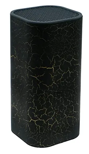 Lashuma Küchenmesser Block groß, Eckiger Messerhalter Motiv: Rauch, Messeraufbewahrung 11x11x23 cm