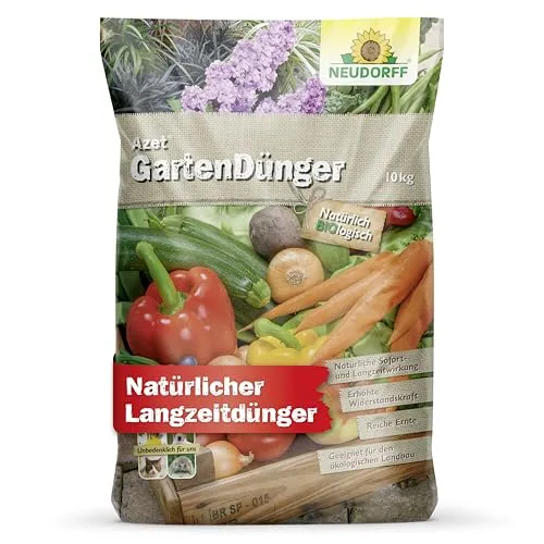 Neudorff Azet GartenDünger 10 kg - Organischer Dünger - Dünger für Garten, Gemüse und Obst, 100% organisch, fördert gesundes Wachstum und hohe Erträge.