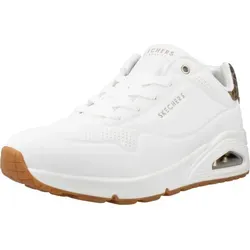 Skechers Uno Jungle Nite Sneakers Damen 177093 WHLD - Weiß, Größe 40 EU - Sneaker mit stylischem Leopardenmuster, Skechers Air-Cooled Memory Foam für ultimativen Komfort und flexible Gummisohle für sicheren Halt. Ideal für Freizeit und Alltag!
