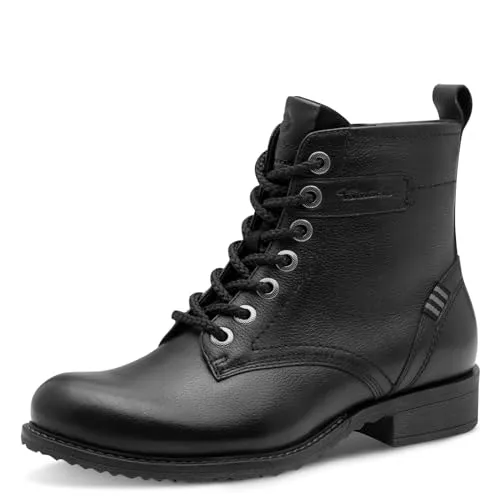 Tamaris Damen Stiefel schwarz 41 - Wanderschuhe mit weichem Touchit-Fußbett, das sich deiner Fußform anpasst. Robustes Design und praktischer Schnür- und Reißverschluss für optimalen Sitz, ideal für Herbst- und Winterabenteuer.
