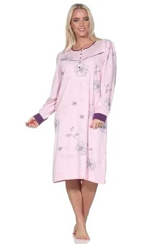 Normann Damen Nachthemd Langarm in Kuschel Interlock-Qualität - Rosa, Größe 36-38 - Ideal für kalte Nächte: Das Langarm Nachthemd aus Kuschel Interlock-Qualität bietet angenehme Wärme und Komfort. Verfügbar in Übergrößen und mit praktischen Bündchen für perfekten Sitz. Vertraute Qualität mit OEKOTEX STANDARD 100.