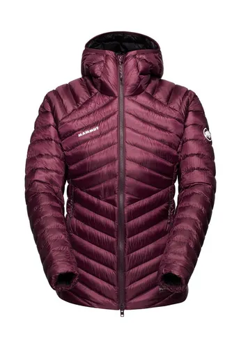 Mammut Broad Peak IN Hooded Jacket Women vin-black (3808) S - Funktionsjacke für Damen mit 800 cuin Bauschkraft aus hydrophoben Daunen, ideal für Bergabenteuer. Extrem leicht, wind- und wasserabweisend, kompaktes Packmaß und vielseitige Taschenlösungen für maximale Funktionalität.