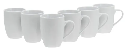 Creatable Kaffeebecherset Square, Weiß, 6-teilig - Thermobehälter: Elegantes 6-teiliges Kaffeebecherset aus hochwertiger Keramik, ideal für stilvolle Kaffeepausen mit einem Fassungsvermögen von 300 ml.