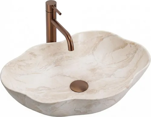 Aufsatzwaschbecken Rea Pearl Kallisto Beige von REA