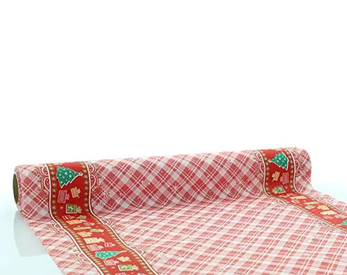 Sovie HOME Tischläufer Joy in Rot aus Linclass® Airlaid, Weihnachtstischläufer stoffähnlich Winterlich, ideal für Advents- & Weihnachtsfeier, 40cm x 4,8m, 1 Stück