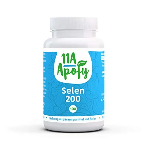 11A-Apofy | Selen 200 | Hochdosiert | Ohne Magnesiumstearat und Titandioxid | 100 Kapseln