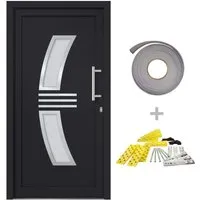 vidaXL Haustür Anthrazit 108x200 cm - Elegante Sicherheit - Türen - Diese robuste Eingangstür bietet nicht nur stilvolles Design, sondern auch hohe Sicherheit mit 5 Pilzkopf-Schlössern und 3D-verstellbaren Scharnieren.