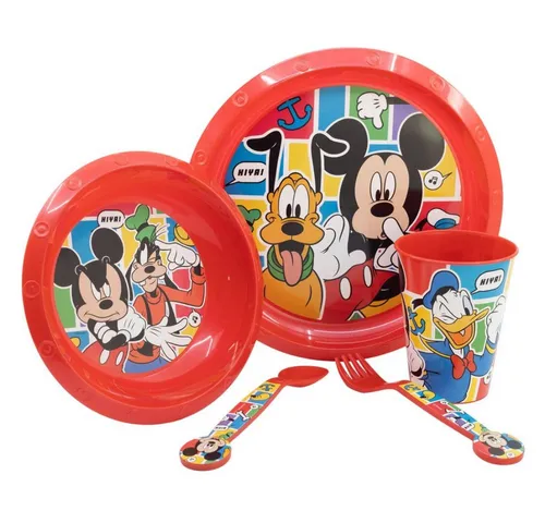 Stor Geschirr-Set Micky Maus Plastik Geschirr Set 5-Teile Kunststoffset für Kinder