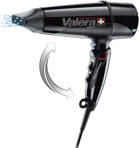 Valera Swiss Light Fold-Away 5400 - Professioneller Haartrockner mit Klappgriff, 2000 W, Ionen-Generator und Color-Care-Technologie für glänzendes Haar