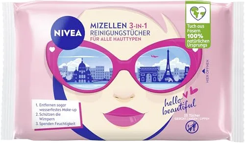 NIVEA Mizellen Reinigungstücher 3in1 – 25 Tücher für alle Hauttypen