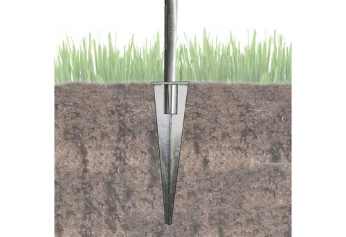 TRUTZHOLM Einschlagbodenhülse 5er Set für Ø 34 mm - Robuste Bodeneinschlaghülse für den Außenbereich, feuerverzinkt und ideal für Zaunpfähle oder Sichtschutz, schnelle Montage ohne Betonieren.