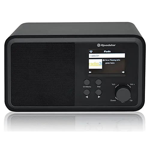 Roadstar IR-390D+BT/BK Internet Radio - WLAN-Internetradio mit DAB+/DAB, FM, Bluetooth und USB. Genießen Sie hervorragenden Klang und die Freiheit, Ihre Lieblingssender überall zu hören, dank der praktischen Fernbedienung und tragbaren Größe.