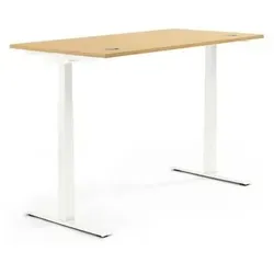 Höhenverstellbarer Schreibtisch Buche 1200x605-1255x800mm - Ergonomischer Schreibtisch mit Memory-Handschalter und Kollisionsschutz. Fördert Bewegung im Büroalltag und sorgt für maximale Beinfreiheit dank traversenfreier Konstruktion.
