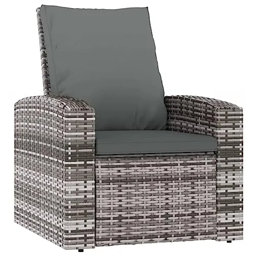 vidaXL Verstellbarer Gartensessel mit Kissen - Essstühle für Garten und Terrasse, mit Liegefunktion und langlebigem Poly Rattan für höchsten Sitzkomfort und witterungsbeständige Eleganz.