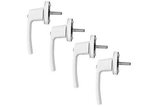 HAC24 Fenstergriff Sicherheitsfenstergriff Balkontürgriff Metall Balkontür Fenster, (4-tlg), Abschließbar Weiß inkl. Schlüssel