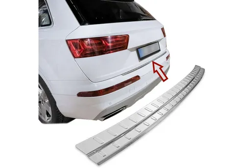 RECAMBO Ladekantenschutz für AUDI Q7 II, Typ 4M - Abdeckblenden, hochwertiger V2A Edelstahl für edle Optik und perfekten Schutz vor Kratzern im Ladebereich.