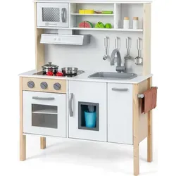 COSTWAY Kinderküche Spielküche mit 18 Zubehör
