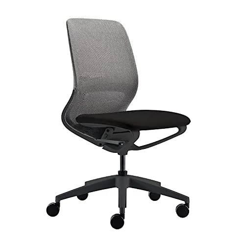 Sedus se:motion net, Drehstuhl, Bürostuhl, Mit Netzmembran Grau, Sitzpolster Schwarz, Höhenverstellbar 42-52.5cm, bis 130kg Belastbar, 23° Öffnungswinkel