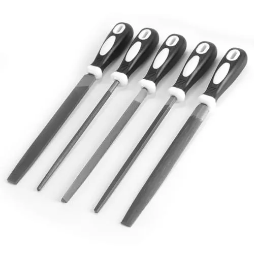 STAHLWERK Stahlfeilen 5er Set 200 mm - Professionelle Werkstattfeilen für Metall, Holz und Kunststoffe - Hochwertiges 5er Stahlfeilen-Set mit hoher Abtragsleistung, ideal für präzises Arbeiten in der Werkstatt. 7 Jahre Garantie für höchste Qualität.