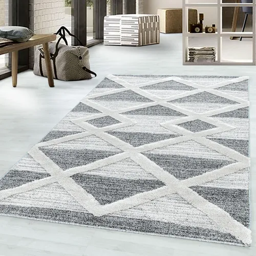 Teppich PISA 4709 GREY, 140 x 200 cm - Hochflorteppich im skandinavischen Boho-Design, ideal für Allergiker. Strapazierfähig, waschbar und geeignet für Fußbodenheizung – für ein gemütliches Zuhause.
