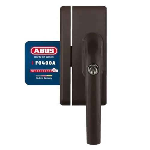 ABUS Fenstergriff-Schloss FO400A AL0125 - Sicherung mit Alarmfunktion - Fenstersicherung mit Zusatzschloss und 110 dBA Alarmton. Ideal für Kindersicherung und Nachrüstung, ABUS-Sicherheitslevel 10 für hohen Schutz.