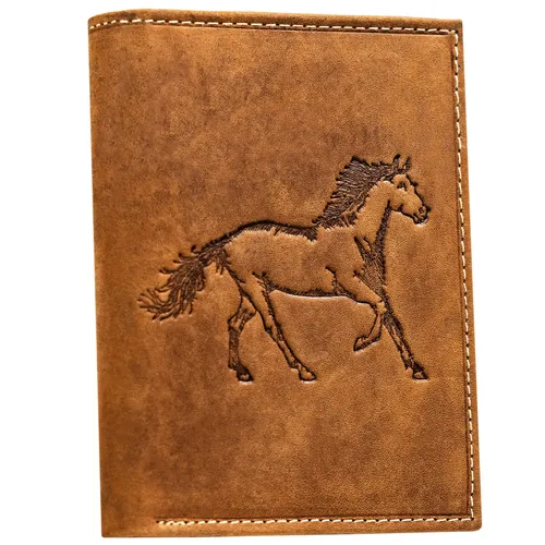 Herren Ledergeldbörse N4-CHM-HORSE-BL-COGNAC