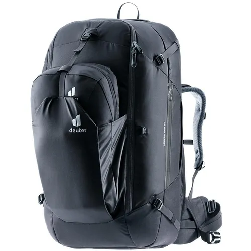 Deuter Access Pro 65 Black - Nachhaltiger Reiserucksack - Rucksäcke: Der Deuter Access Pro 65 Black bietet höchsten Tragekomfort, ist aus 100% recyceltem Material und hat einen integrierten Daypack für sicheres Verstauen.